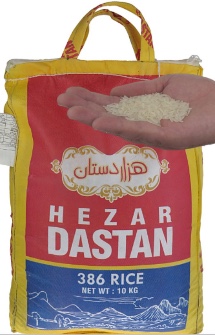  غلات | برنج هزاردستان 386 پاکستانی